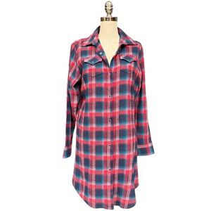 Wrangler Red and Blue Plaid Midi Dress